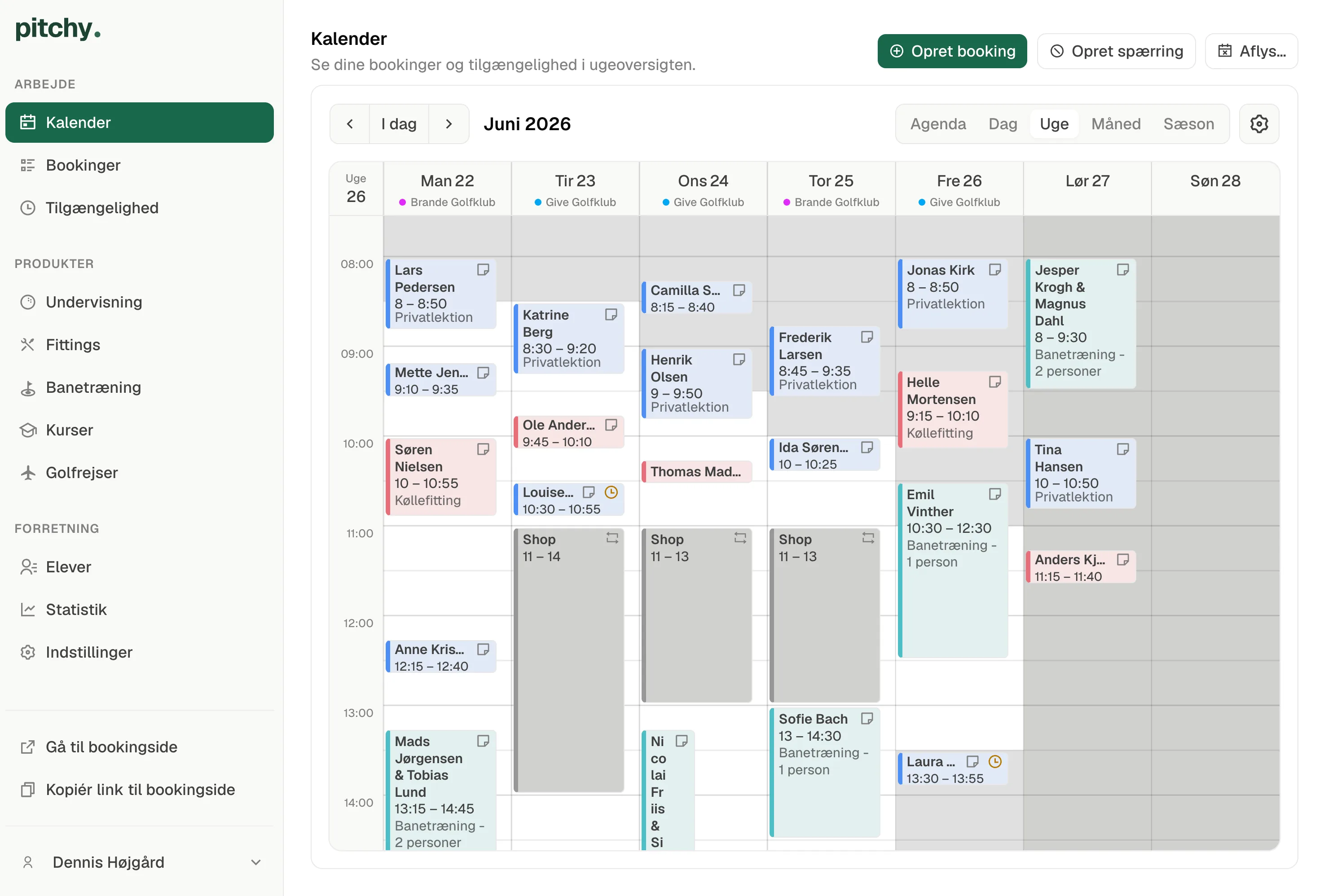 Skærmbillede af Pitchy-platformen